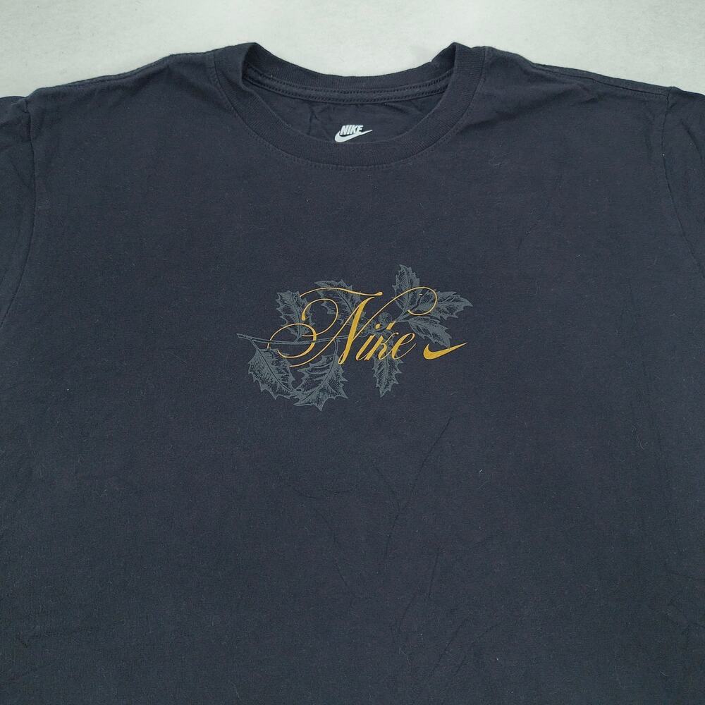 Nike Graphic Casual Crew Neck Short Sleeve Shirt Mens Size Large L Black Yellow
